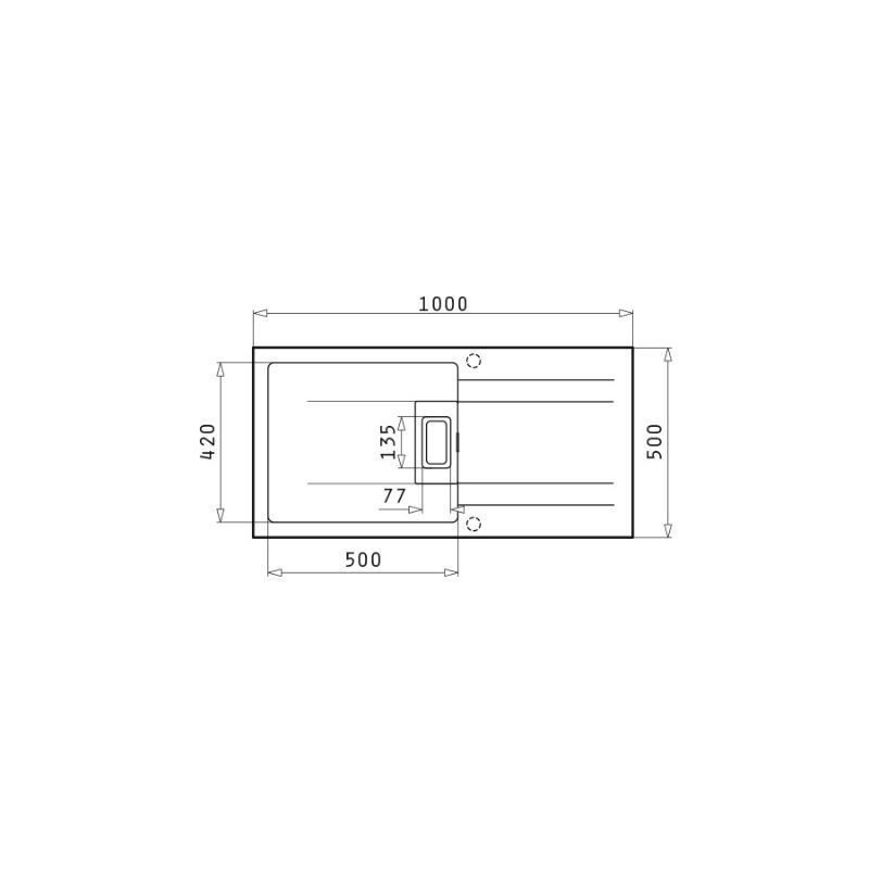 Νεροχύτης 100x50cm PYRAGRANITE KARTESIO PYRAMIS - Image 5
