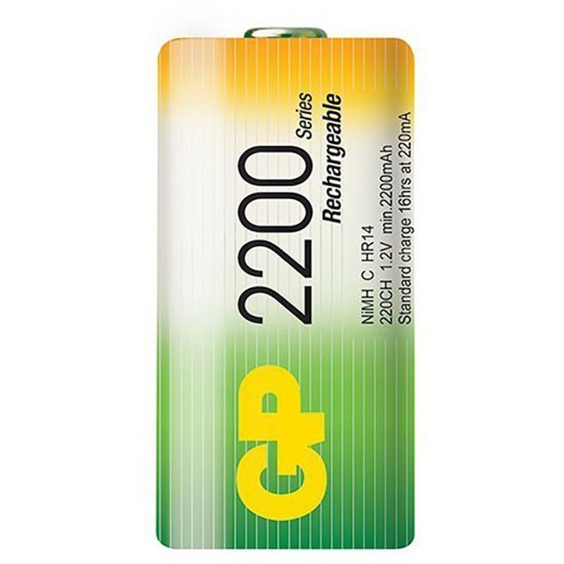 Μπαταρίες επαναφορτιζόμενες C σειρά 2200 NiMH GP - Image 2