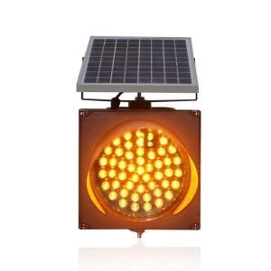 Ηλιακό φανάρι σήμανσης LED κίτρινο 200mm - Image 4