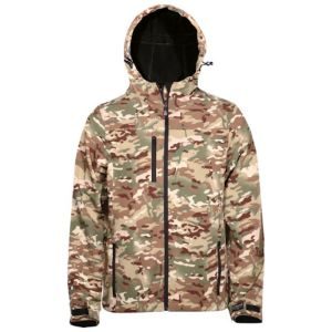 Τζάκετ αδιάβροχο Camo με κουκούλα SOFTSHELL FAGEO