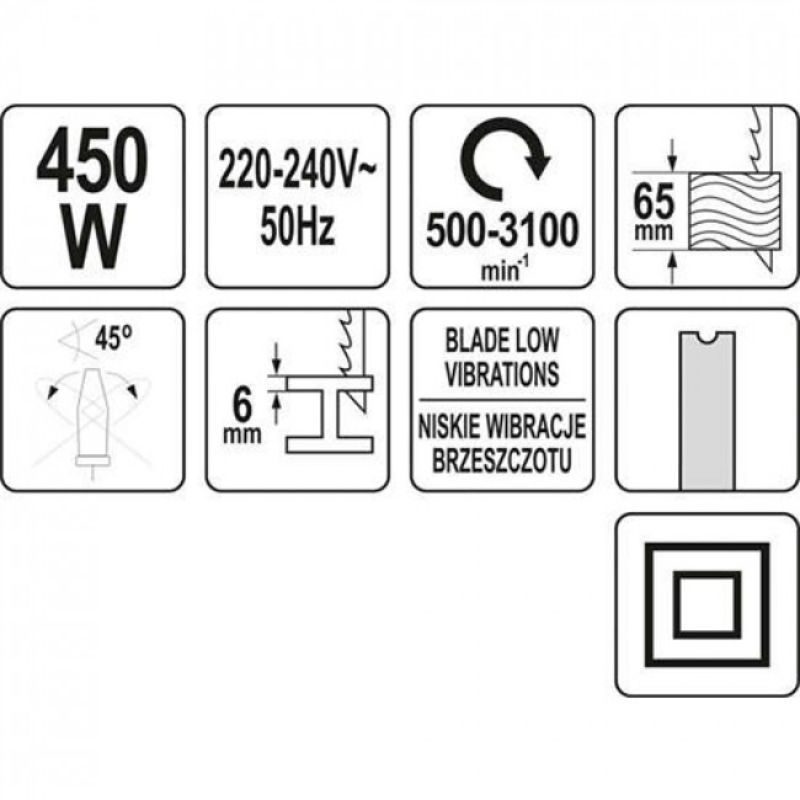 Ηλεκτρική σέγα 450W YATO ΥΤ-82274 - Image 5