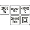 Πιστόλι Θερμού Αέρα 2000W YATO YT-82294