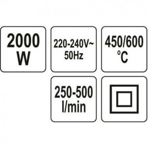 Πιστόλι Θερμού Αέρα 2000W YATO YT-82294 - Image 3