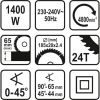 Δισκοπρίονο με Σύστημα Αναρρόφησης 1400W STHOR 79257