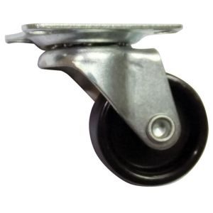 Ρόδα Φ25 mm με πέλμα 38 x 38 mm γαλβανιζέ / μαύρη