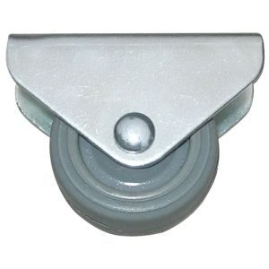Ρόδα Φ32 mm σταθερή με πέλμα 46 x 20 mm γαλβανιζέ / γκρι