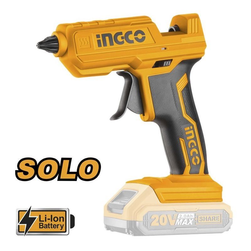 Πιστόλι Θερμόκολλας Μπαταρίας 20V Li-Ion SOLO CGGLI2001 INGCO - Image 2