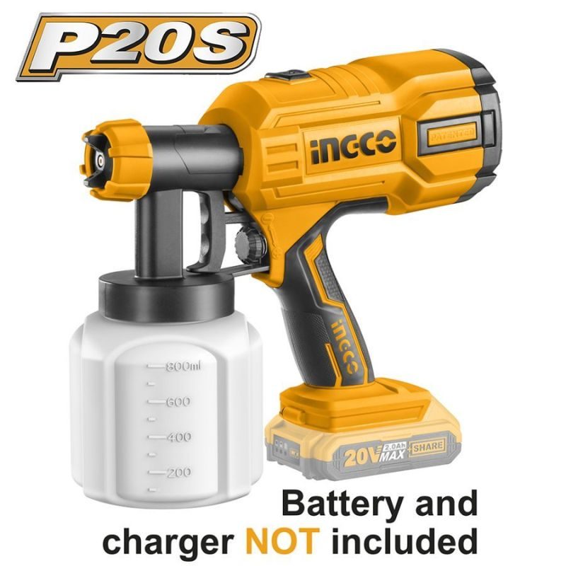 Πιστόλι Βαφής Μπαταρίας 20V Li-Ion SOLO CSGLI2001 INGCO - Image 3