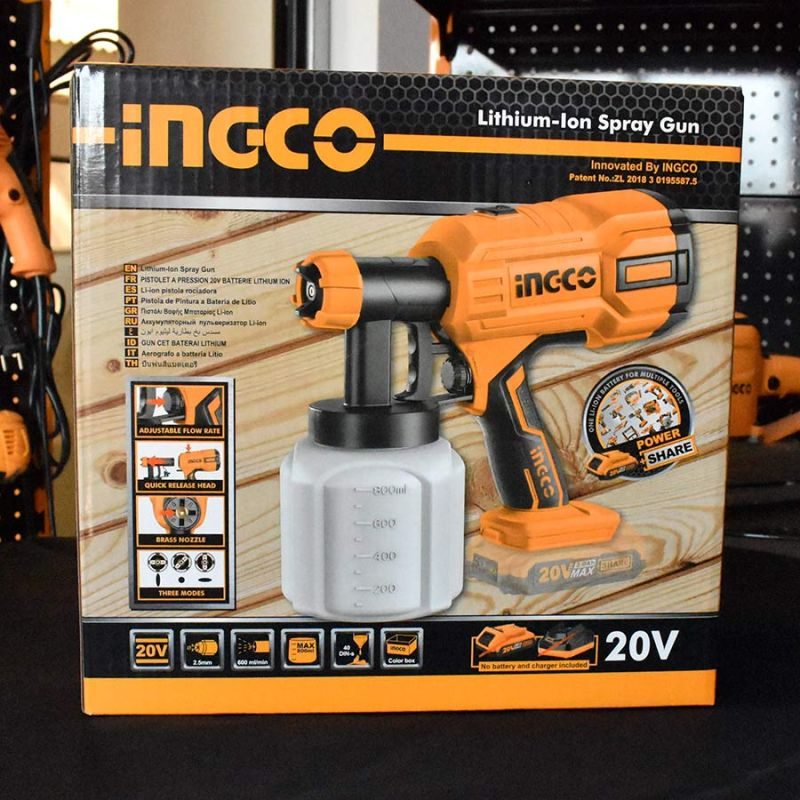 Πιστόλι Βαφής Μπαταρίας 20V Li-Ion SOLO CSGLI2001 INGCO - Image 10