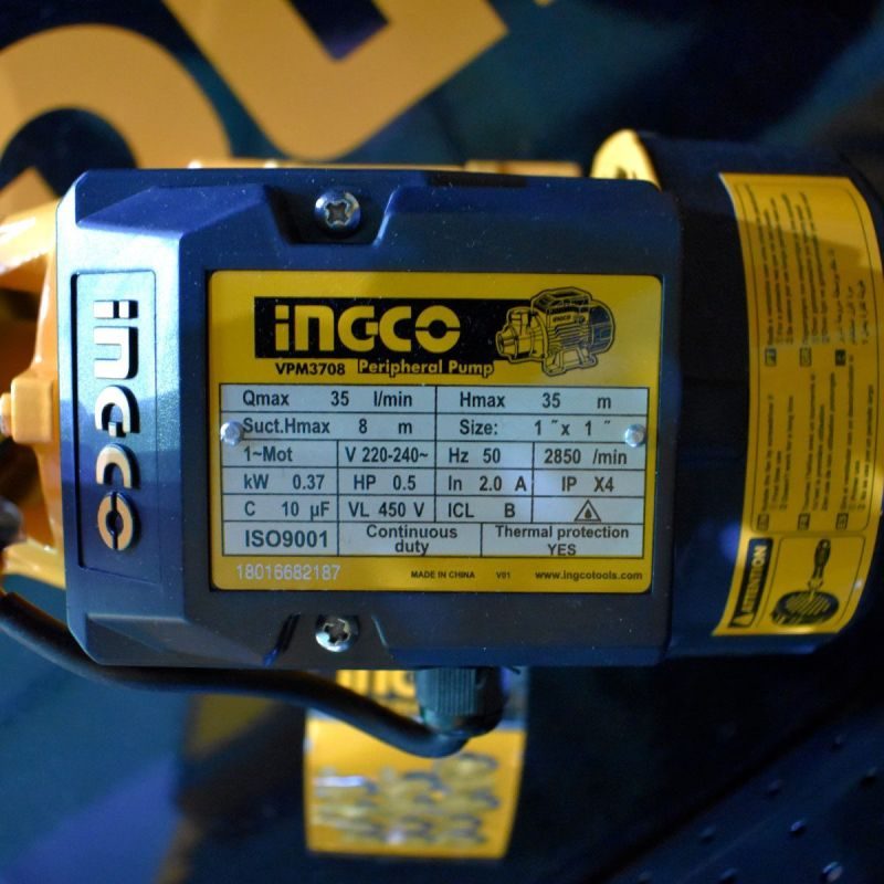 Αντλία Περιφερειακή 370W VPM3708 INGCO - Image 3