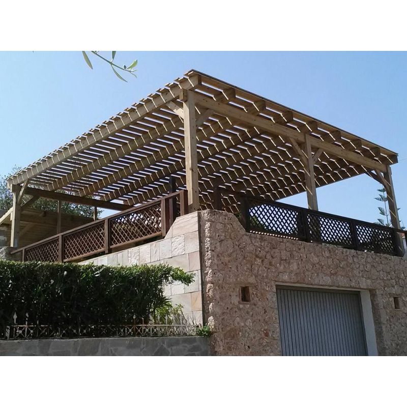 Ξύλινη πέργκολα με διπλή τάβλα   300 x 300εκ.