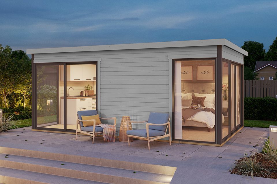 Ξύλινο σπίτι Αίγλη 322 x 509εκ. 322 x 509εκ. με ασφαλτικό κεραμίδι ρολό κόκκινο - Image 3