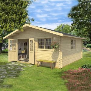 Ξύλινο σπίτι Τερψιχόρη 505 x 505εκ. 505 x 505εκ. με ασφαλτικό κεραμίδι εξάγωνο κόκκινο - Image 5