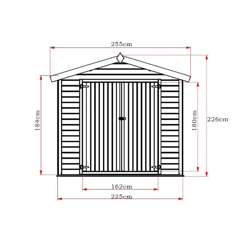 Ξύλινη αποθήκη κήπου 225 x 225εκ. 226(Y) x 225 x 225εκ. - Image 2