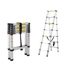 Inox Kiss Αρθρωτή τηλεσκοπική σκάλα αλουμινίου 10+10 σκαλοπατιών LAD509B