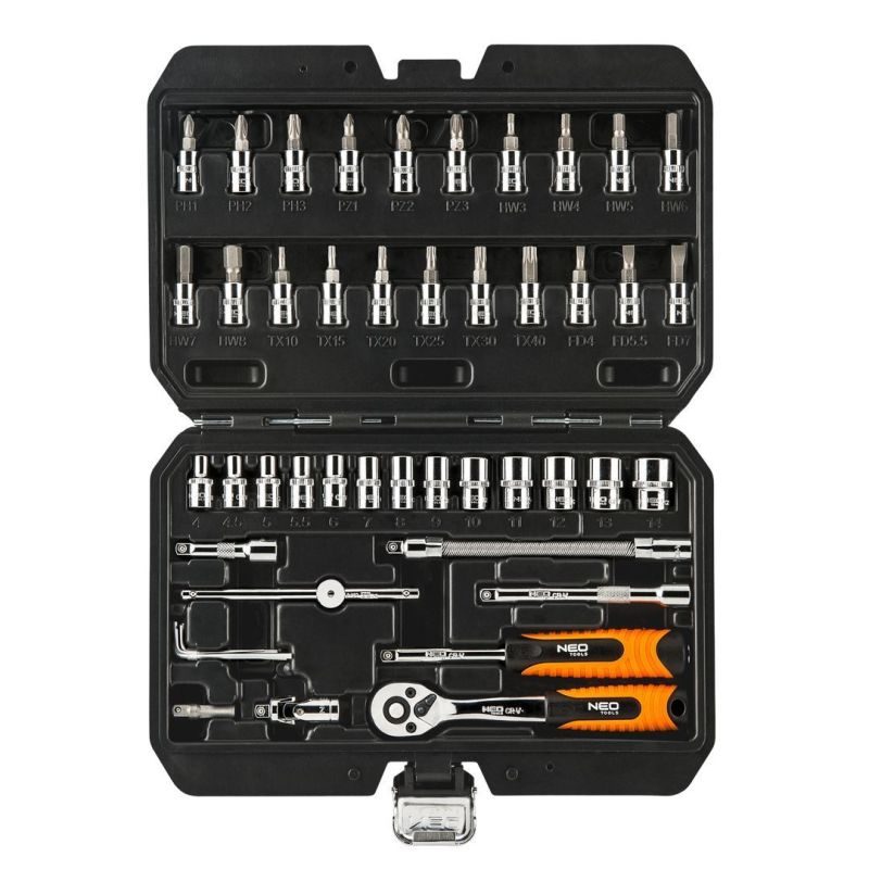 NEO TOOLS Σετ καστάνια  καρυδάκια 1/4" 46 τεμ. 08660
