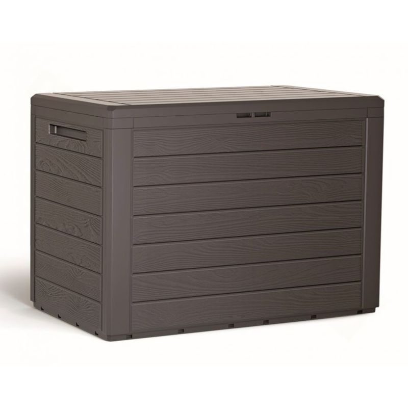 PROSPERPLAST Μπαούλο Αποθήκευσης Woodebox Ελαιόμαυρο 190lt MBWL190440U