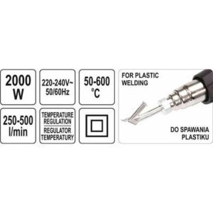 Πιστόλι θερμού αέρα 2000 Watt YT-82295 YATO - Image 3