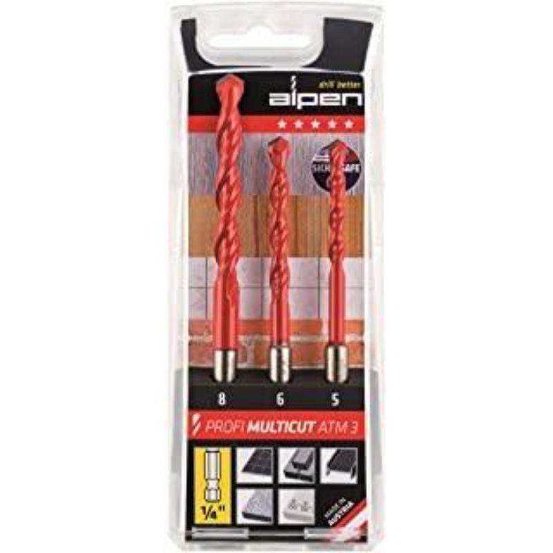 Τρυπάνια σετ 3 τεμαχίων Multicut Alpen