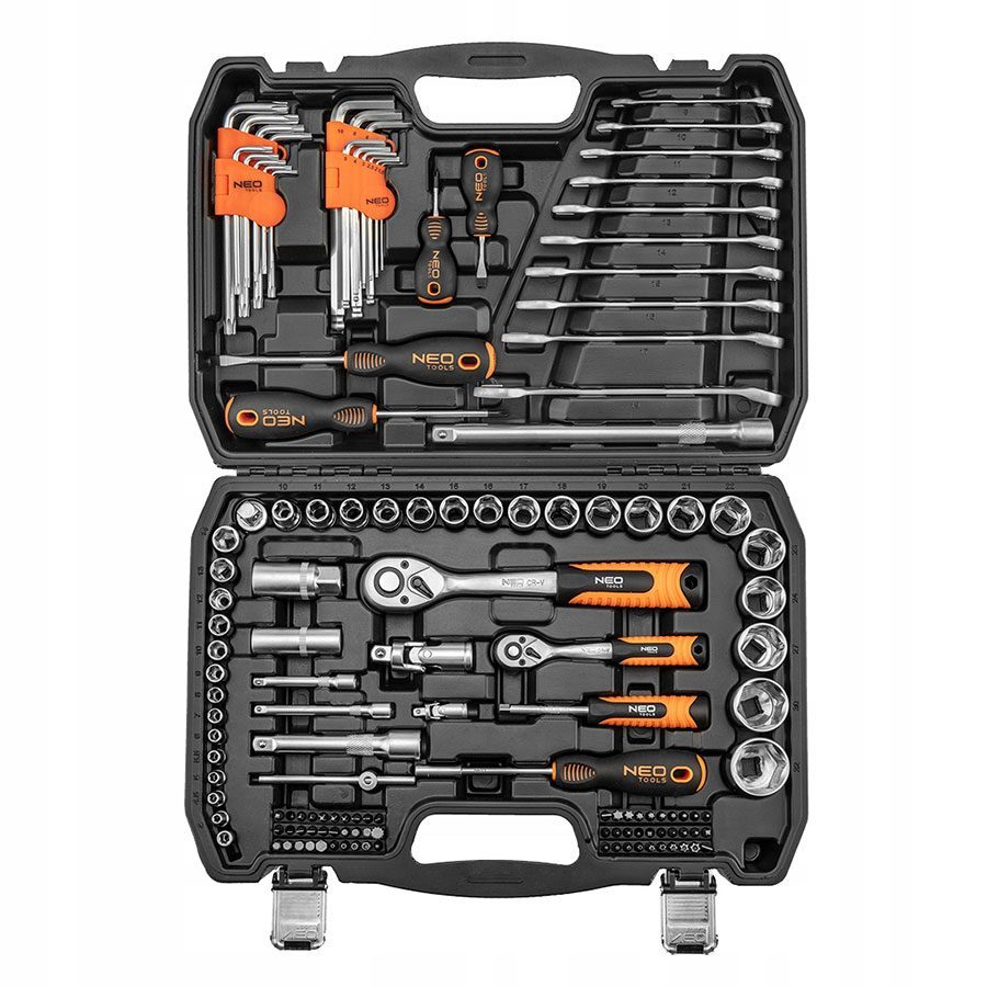 NEO TOOLS Καστάνια καρυδάκια 1/4" & 1/2" και εργαλεία χειρός σετ 138τεμ 10-208