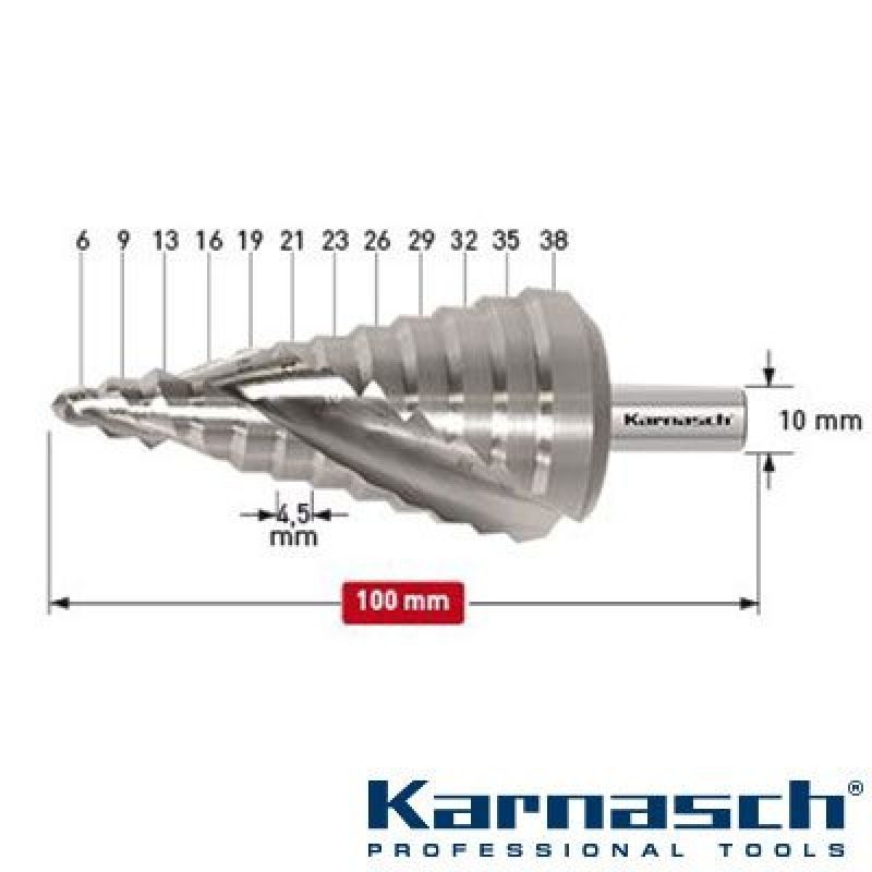 Φρέζες διαβάθμισης κοβαλτίου 6-38 HSS-XE KARNASCH - Image 2