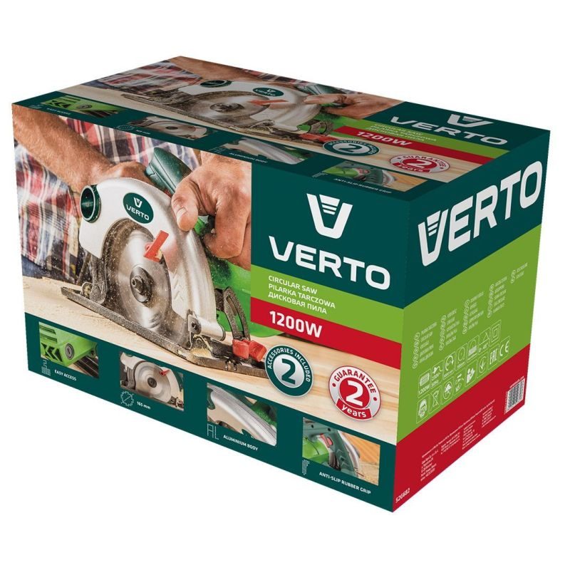 VERTO Δισκοπρίονο 1200W 165mm 52G682 - Image 8
