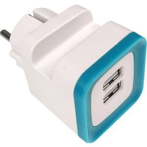 ΑΝΤΑΠΤΟΡΑΣ ΑΠΟ ΣΟΥΚΟ ΣΕ 2 USB ΜΠΛΕ 5V DC 2,4A