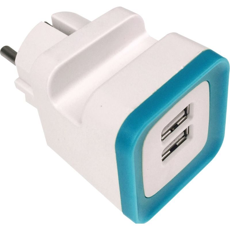 ΑΝΤΑΠΤΟΡΑΣ ΑΠΟ ΣΟΥΚΟ ΣΕ 2 USB ΜΠΛΕ 5V DC 2,4A