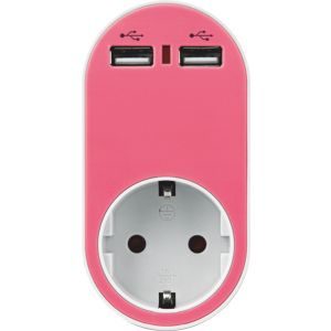 ΑΝΤΑΠΤΟΡΑΣ ΑΣΦΑΛΕΙΑΣ ΣΕ ΣΟΥΚΟ ΚΑΙ 2 USB ΡΟΖ 5V 2.4A