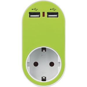 ΑΝΤΑΠΤΟΡΑΣ ΑΣΦΑΛΕΙΑΣ ΣΕ ΣΟΥΚΟ ΚΑΙ 2 USB ΠΡΑΣΙΝΟ 5V 2.4A