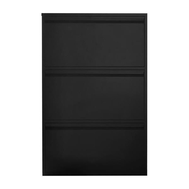 Nextdeco παπουτσοθήκη μαύρη μεταλλική με 3 τμήματα Υ103,5x65,5x15,5εκ.