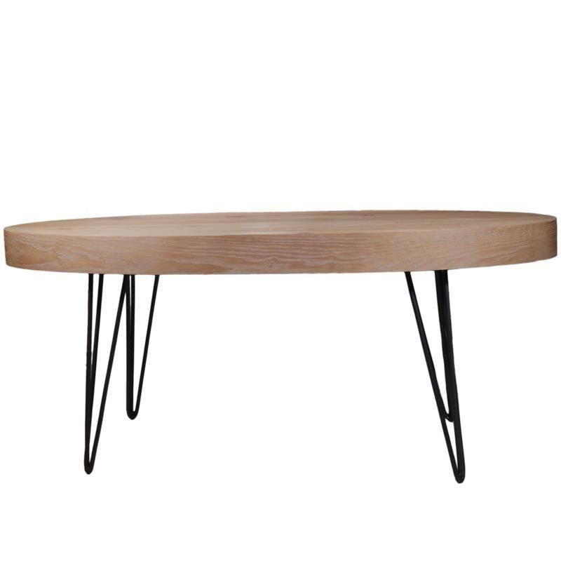 Τραπέζι σαλονιού ξύλινο οβάλ Υ51x119.5x49.5εκ.