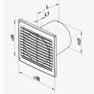 Ανεμιστήρας εξαεριστήρας ηλεκτρικός τοίχου με χρονοδιακόπτη Vents - Image 3