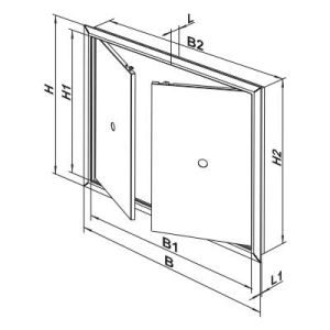 Θυρίδα σωληνώσεων πλαστική με διπλή πόρτα λευκή - Image 3