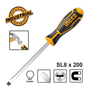 Επαγγελματικό Κατσαβίδι Ίσιο Χτυπητό SL8x200 mm HGTS288200 INGCO