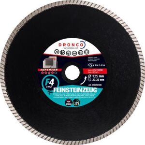 Διαμαντόδισκος SUPERIOR F4 CERA κοπής για κεραμικά πυρίμαχο πλακάκι πήλινο πλακάκι και γρανιτοπλακάκι No125x14x2223mm DRONCO