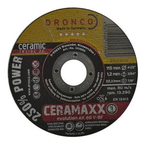 Δίσκος κοπής για inox 25τεμ. ίσιος EVOLUTION AK60V CERAMAXX No115x12x2223mm DRONCO