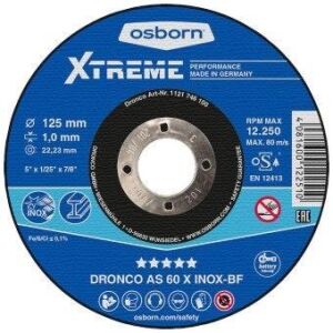 Δίσκος κοπής για inox 10τεμ. ίσιος XTREME AS60X No125x1x2223mm DRONCO