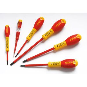Κατσαβίδια FATMAX με μόνωση 1000V VDE σετ 6 τεμ. 4 ίσια (25x50 35x75 5.5x150 3x64) και 2 pozi (1x100 2x125) και 1 δοκιμαστικό STANLEY