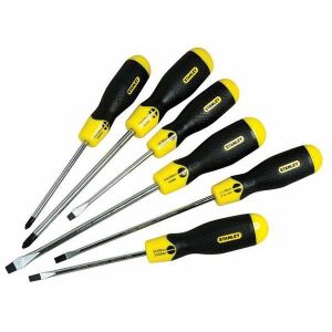Κατσαβίδια CUSHION GRIP μαγνητισμένα σετ 6 τεμ. 4 ίσια (5x100 3x75 5x100 65x150) 2 phillips(1x100 2x150) σε blister STANLEY