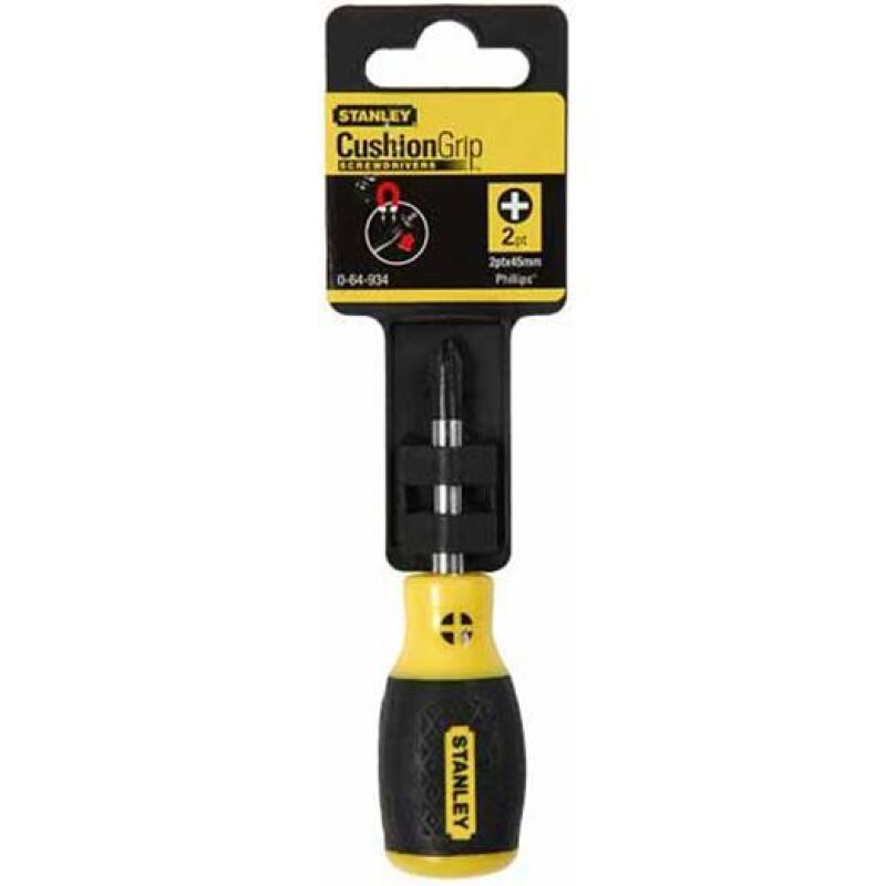 Κατσαβίδι phillips νάνος CUSHION GRIP μαγνητισμένο ph2X45 STANLEY