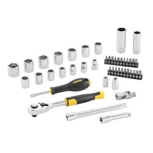 Κασετίνα καρυδάκια 3/8" εξάγωνα 45τεμ.  Νο 8-22mm και μύτες STANLEY