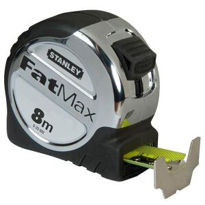 Μέτρο πλαστικό χρωμέ FATMAX XL BLADE ARMOR με λάμα 32mm - 8m σε blister δεν σπάει ως  4m STANLEY