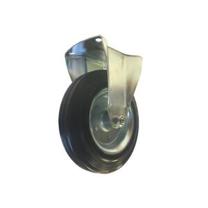 Ρόδα μαύρη σταθερή 160x40mm ύψος 185mm αντοχή 145Kg διαστάσεις πλάκας 135x65mm