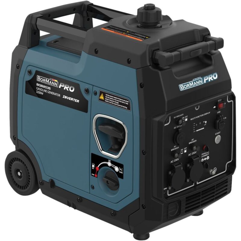 ΓΕΝΝΗΤΡΙΑ ΒΕΝΖΙΝΗΣ INVERTER ΜΕ ΡΟΔΕΣ  ΣΥΝΕΧ. ΑΠΟΔΟΣΗ 3200W 224cc 70dB BORMANN Pro