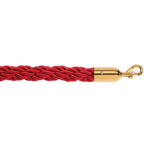 Πλεχτό σχοινί κόκκινο με χρυσαφί γάντζους μήκους 150cm NRG-150