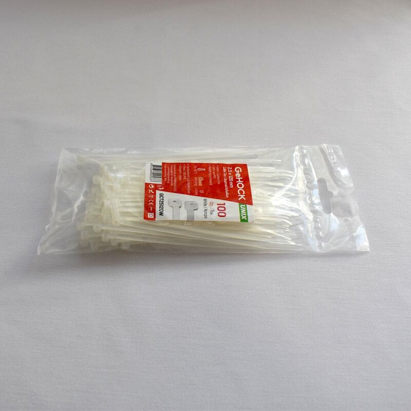 Δεματικά σε Λευκό Χρώμα 2.5x120mm 100 τεμ. GeHOCK 025120 GeHOCK - Image 4