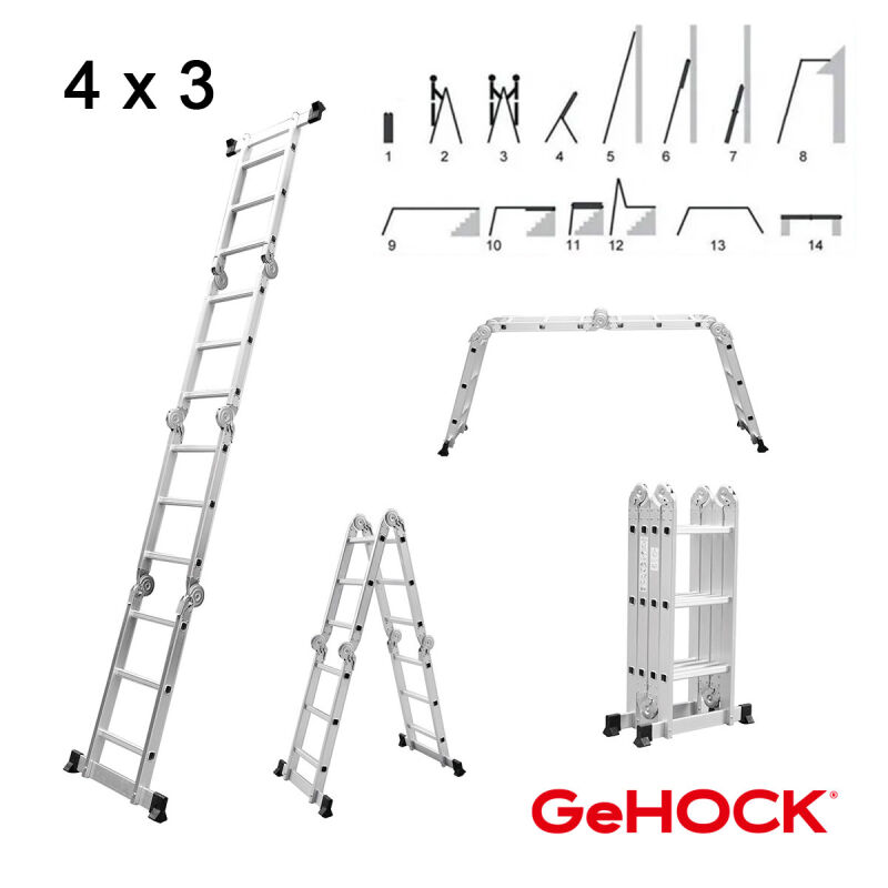 Πολυμορφική Σκάλα Αλουμινίου 4 x 3 GeHOCK 9351370 GeHOCK
