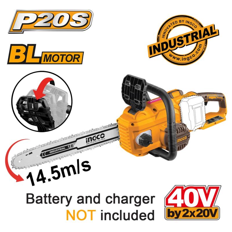 Αλυσοπρίονο Μπαταρίας 2x20V Li-Ion 40cm Λάμα SOLO CGSLI40168 INGCO