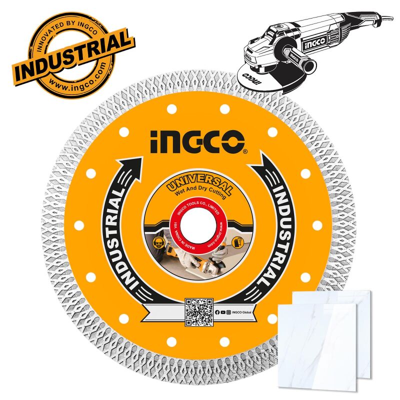 Διαμαντόδισκος Λεπτός Δομικών Υλικών 230mm x 2mm DMD082301HT INGCO